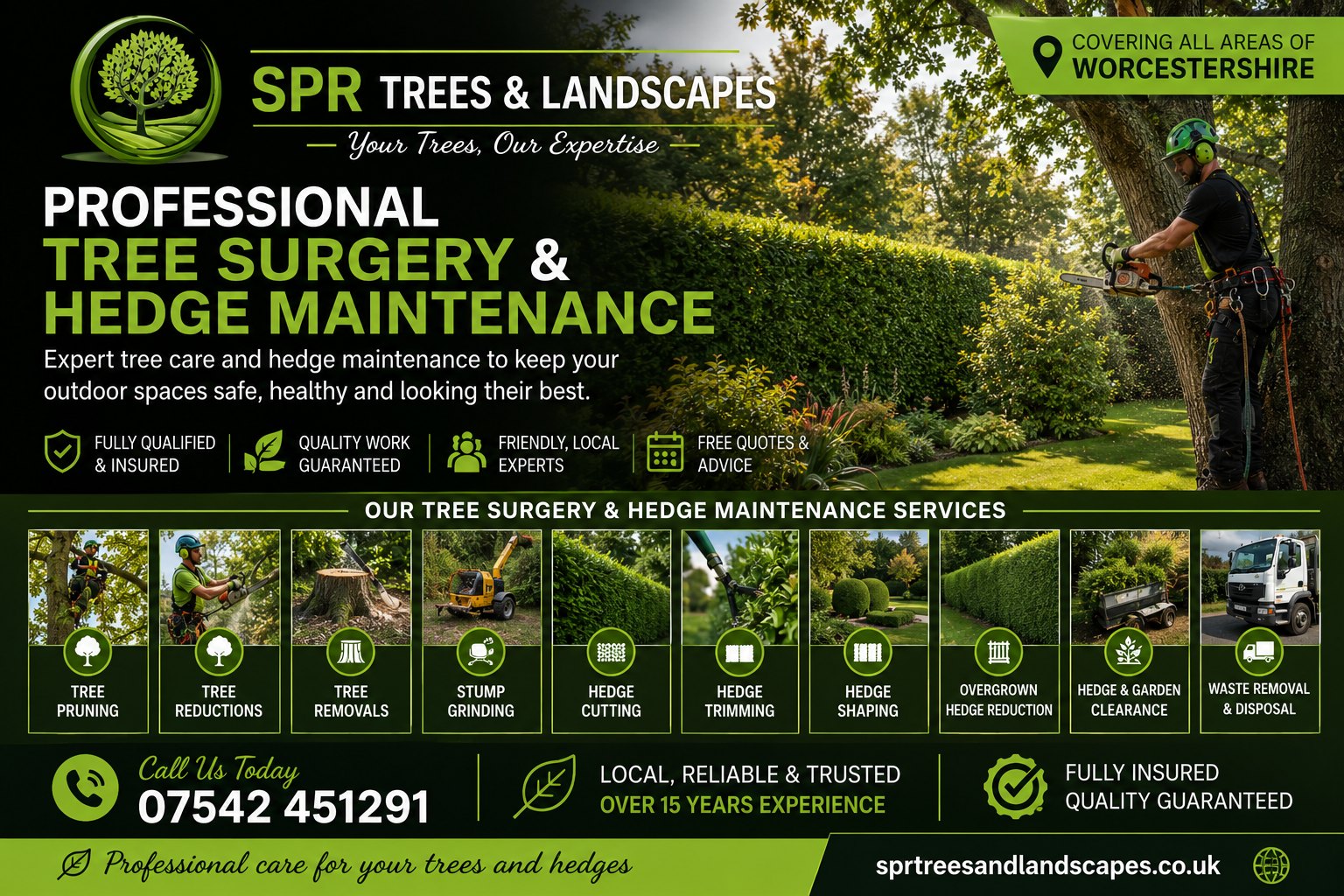 SPR Trees & Landscapes tree surgery and hedge maintenance in Worcester